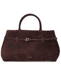 MANU Atelier - Le Cambon 35 Suede Bag Deep Calf Leather Tote - Lyst