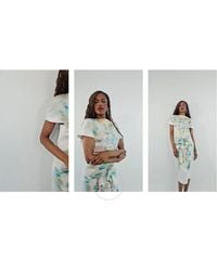 Loewe - Attern-Printed Short-Sleeved Silk Dress, Brand Size 38 (Us - Lyst