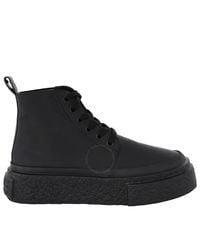 MM6 by Maison Martin Margiela - Oversized Sole High-Top Leather Sneakers, Brand Size 39 Us - Lyst