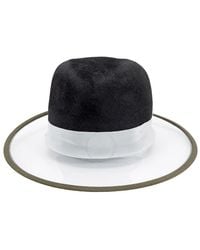D'Estree - Black Wide Brim Vinyl And Rabbit-felt Hat In Black - Lyst