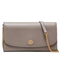 Tory Burch - Robinson Saffiano Leather Chain Wallet - Lyst