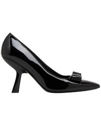 Ferragamo - Ferragamo Patent Leather Vara Bow Pumps - Lyst