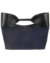 McQueen - Logo-Print Bow Detailed Bag - Lyst