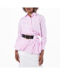 Loewe - Belted Cotton-Blend Shirt, Brand Size 38 Us - Lyst