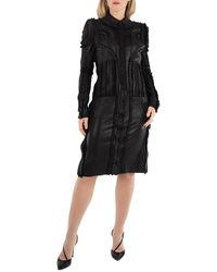 Burberry - Detail Pleated Stretch Jersey Shirt Dress, Brand Size 8 (Us - Lyst