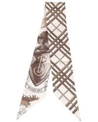 Burberry - Etched Knight Silk Scarf - Lyst