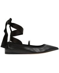 Ferragamo - Ferragamo Ankle Ribbon Ballet Flats - Lyst
