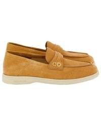 Ferragamo - Suede Gancini Loafers - Lyst
