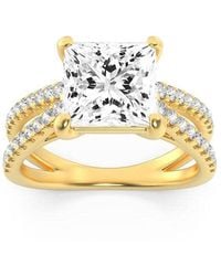 Mure And Co - 2Ctw Princess Shaped Lab Grown Diamond (F/Vs) Cross Shank Accented Engagement Ring - Lyst