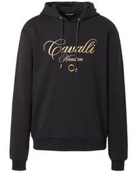 Roberto Cavalli - Cavalli Mansion Logo Cotton Hoodie - Lyst