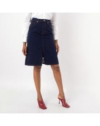 Burberry - Japanese Denim Midi Skirt, Brand Size 2 (Us - Lyst