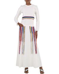 Chloé - Ladies Iconic Milk Crochet-Detail Long Dress, Brand Size 34 (Us - Lyst