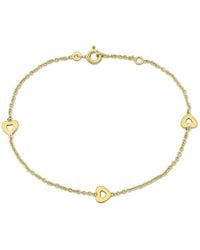 Amour - Enamel Heart Charm Rolo Chain Link Bracelet - Lyst