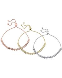 Amour - 3 Pc Set Of 3/4 Ct Tw Diamond Bolo Bracelets - Lyst