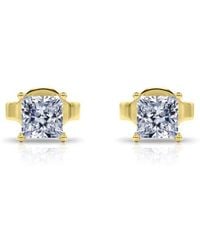 Tresorra - 14K Princess Cut Earth Mined Diamond Stud Earrings - Lyst