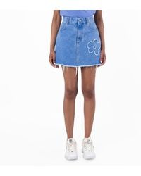 Marni - Frayed Detailing Denim Skirt - Lyst