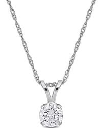 Created Forever - 1/2Ct Tw Lab-Grown Diamond Solitaire Pendant With Chain - Lyst