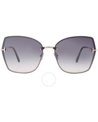 Tom Ford - Nickie Smoke Mirror Butterfly Sunglasses Ft1107 16c 62 - Lyst