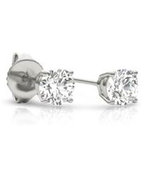 Tresorra - 14K Round Cut Earth Mined Diamond Stud Earrings - Lyst