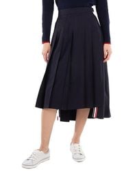 Thom Browne - Ladies Twill Pleated Midi Skirt - Lyst