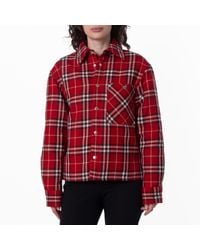 Burberry - Casual Check Pattern Wool Shirt - Lyst