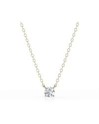 Brilliant Diamond - 1/4 Carat Round Lab Grown Solitaire Diamond Pendant Necklace - Lyst