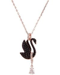 Swarovski - Swan Pendant Necklace - Lyst