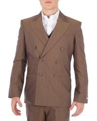 Burberry - Herringbone Double-Breasted Wool Blazer, Brand Size 48R (Us - Lyst