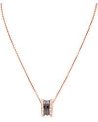 BVLGARI - B.Zero1 18K Rose Diamond Pendant Necklace - Lyst