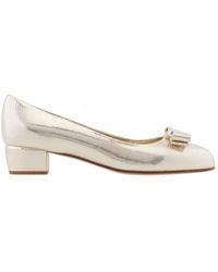 Ferragamo - Ferragamo Ladies Vara Bow Metallic Pumps - Lyst