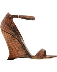 Ferragamo - Vidette X5 Leather Wedge Sandals - Lyst