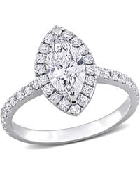 Created Forever - 1Ct Tdw Marquise Lab-Created Diamond Halo Engagement Ring - Lyst