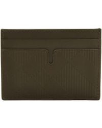 Burberry - Sandon Check-Pattern Leather Card Holder - Lyst