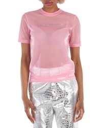 Rabanne - Crystal Embellished Logo T-Shirt - Lyst