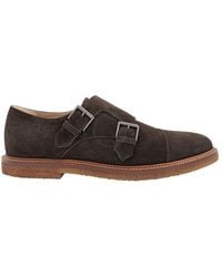 Tod's - Dark Suede Lace-up Monkstrap Shoes - Lyst