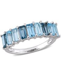 Amour - 2 1/2 Ct Tgw London- Topaz Swiss Topaz And Sky Topaz Baguette Ring - Lyst