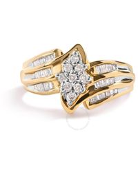 Haus of Brilliance - 10k Gold 1/2 Cttw Round And Baguette-cut Diamond Cluster Head - Lyst