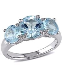 Amour - 4 3/8 Ct Tgw Topaz 3-Stone Ring - Lyst