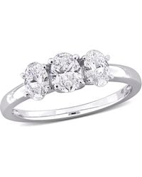 Created Forever - 1Ct Tw Oval Lab-Grown Diamond 3-Stone Engagement Ring - Lyst