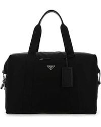 Prada - Signature Re Nylon And Leather Duffle Bag - Lyst
