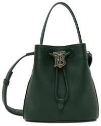 Burberry TB Flap Bag Monogram Print Leather Mini Green 1628791