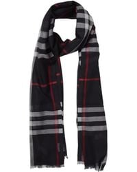 Burberry - Giant Check Wool-Silk Gauze Scarf - Lyst