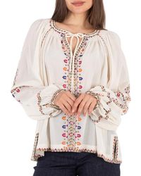 Isabel Marant - Ladies Ecru Clive Silk Blend Blouse, Brand Size 34 (Us - Lyst