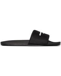 T By Alexander Wang - Logo-Print Flat Slides, Brand Size 40 - Lyst