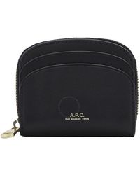 A.P.C. - Leather Demi-lune Mini Compact Wallet - Lyst