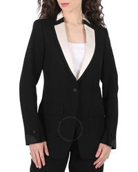 Burberry - Silk Panel Wool Tailored Jacket - Lyst