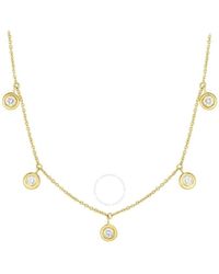 Roberto Coin - Five Diamond Drop Station Necklace - Lyst