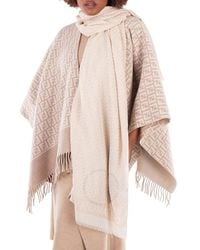 Fendi - Jacquard Ff Logo Fringed Scarf - Lyst