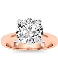 Mure And Co - 2Ctw Round Shaped Lab Grown Diamond (E/Vs) Classic Solitaire Engagement Ring - Lyst