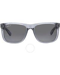 Ray-Ban - Justin Gray Gradient Polarized Square Sunglasses Rb4165 6596t3 54 - Lyst